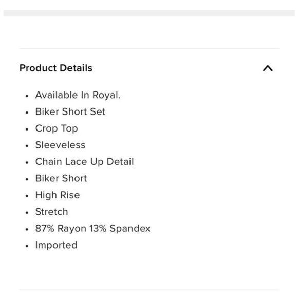 Stay Afloat Biker Short Set - Royal NWOT - Picture 5 of 5